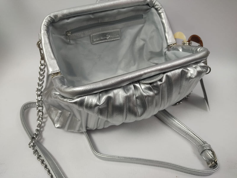Pochette donna di beverly hills polo club bh-2873 argento/nero/cipria/oro