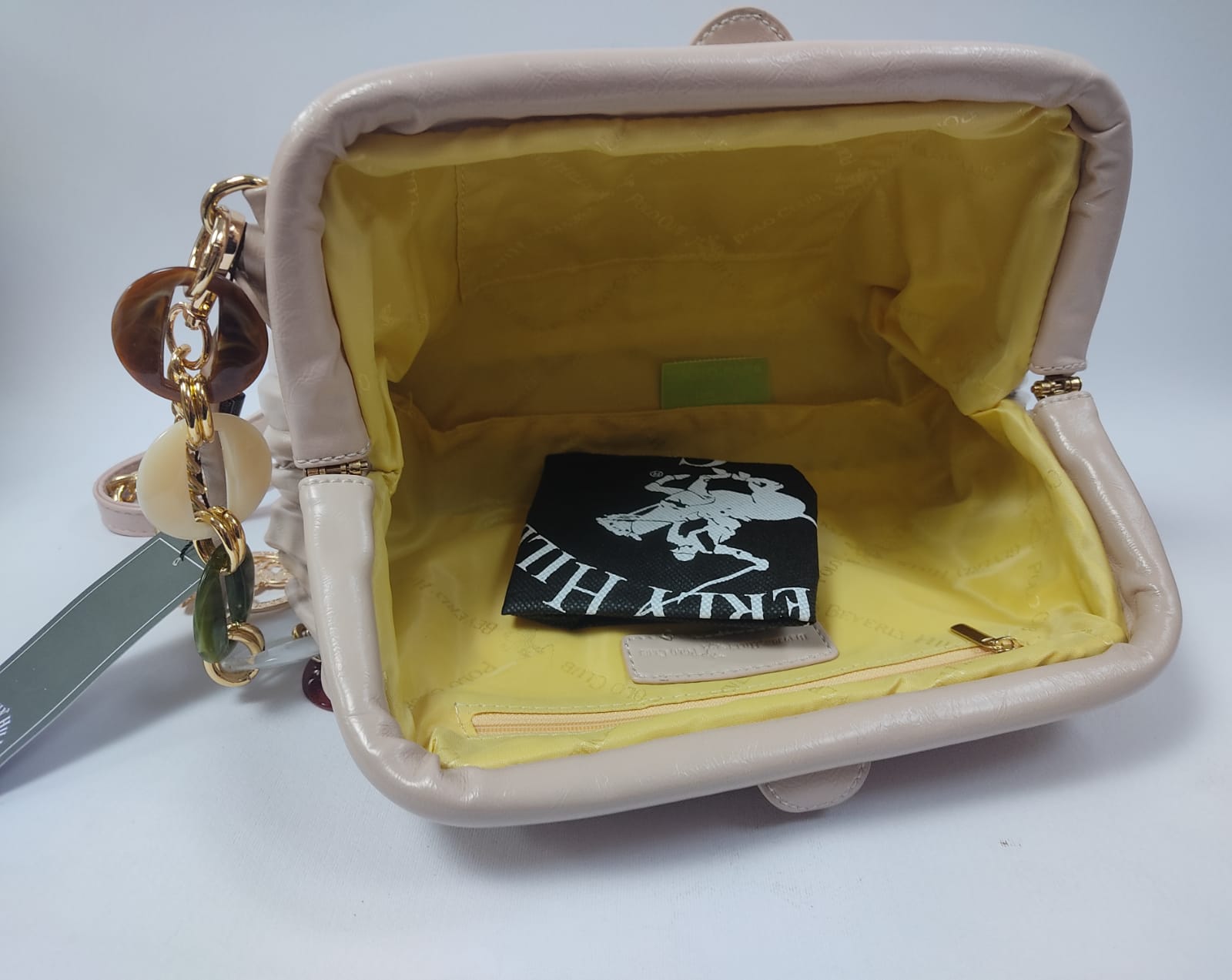 Pochette donna di beverly hills polo club bh-2873 argento/nero/cipria/oro