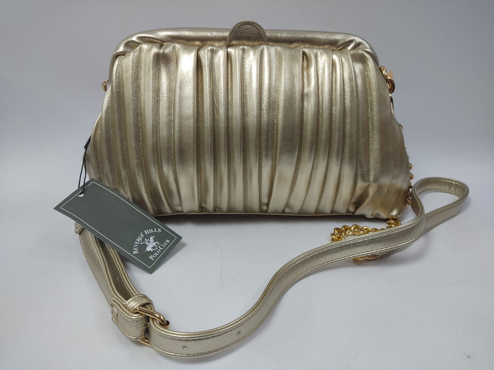 Pochette donna di beverly hills polo club bh-2873 argento/nero/cipria/oro