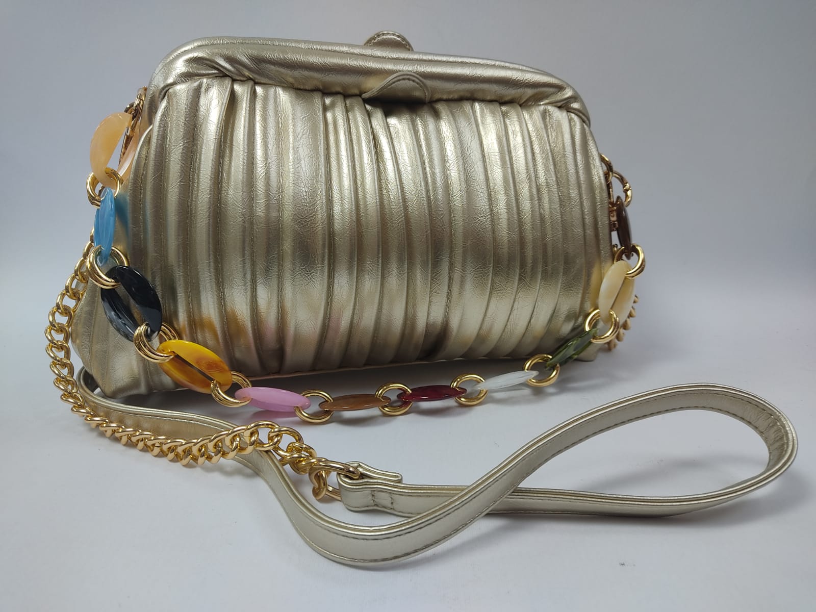 Pochette donna di beverly hills polo club bh-2873 argento/nero/cipria/oro