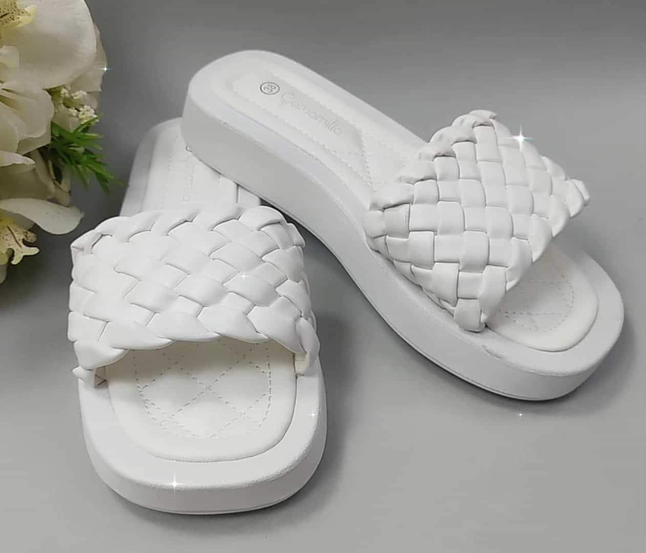 Sliders donna di camomilla milano cod.54264 bianco