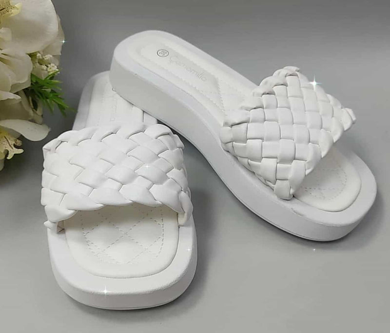 Sliders donna di camomilla milano cod.54264 bianco
