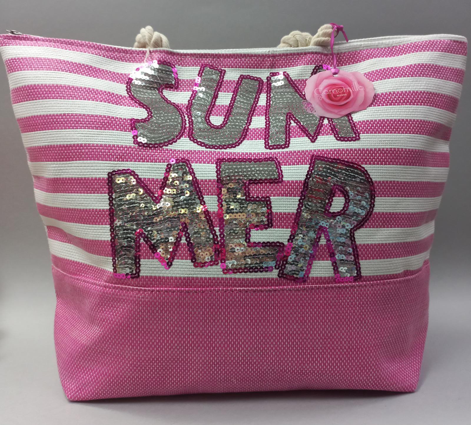 Borsa mare camomilla milano cod.54367 rosa/ blu
