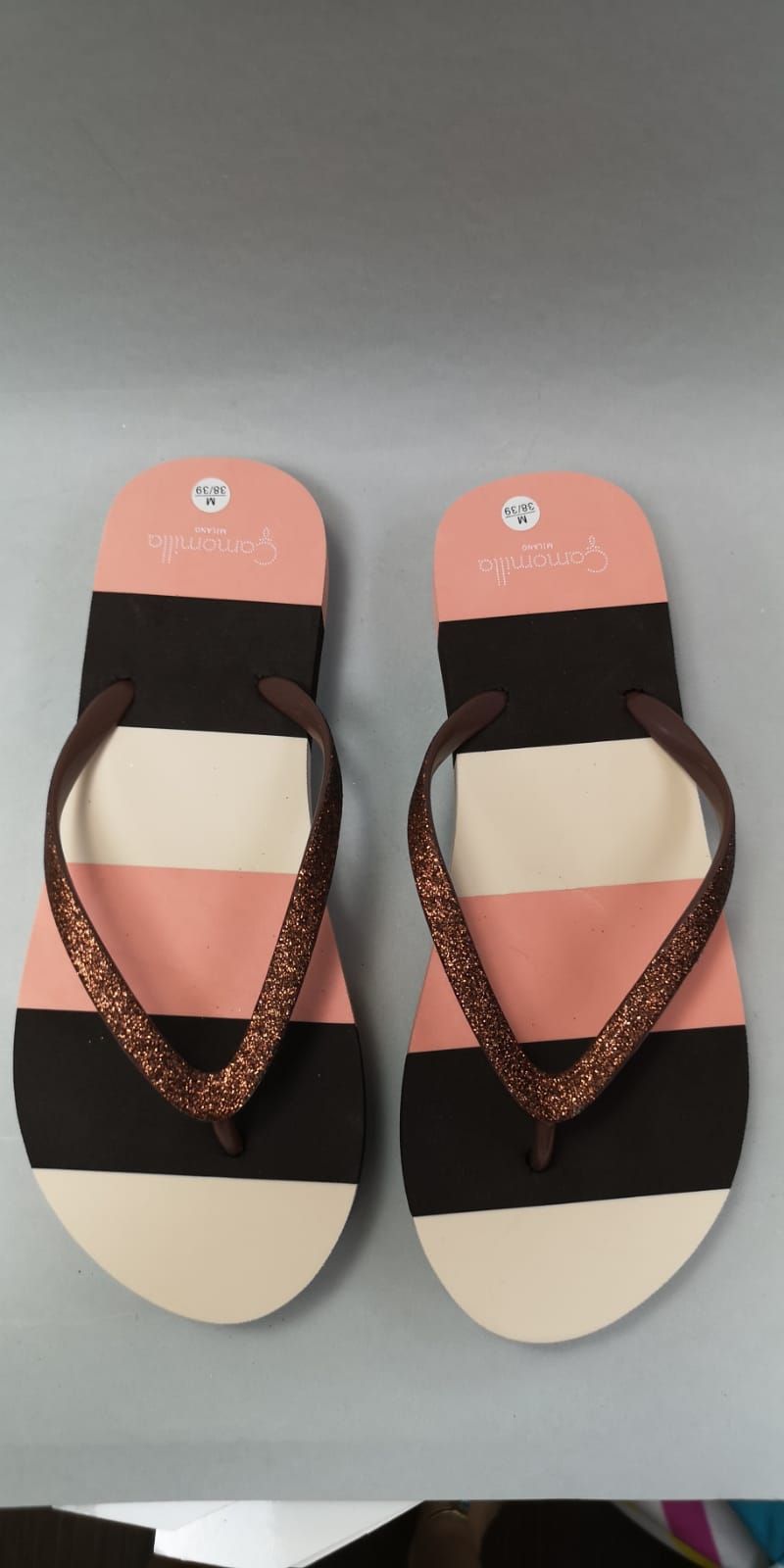 Flip flop ice marrone/ rosa di camomilla milano