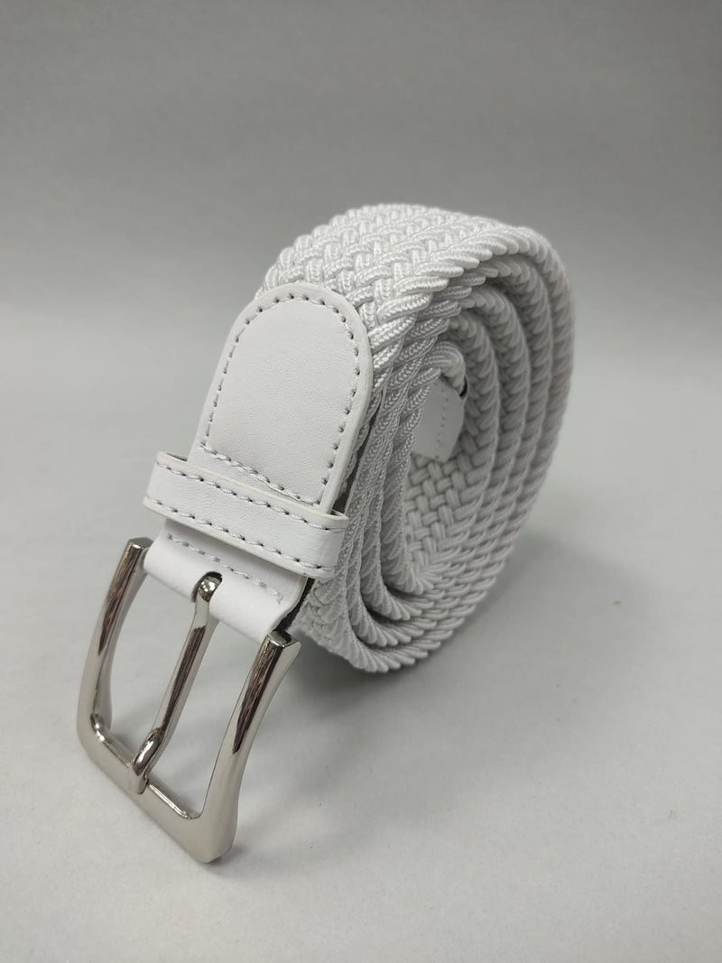 Cintura uomo intrecciata bianca made in italy