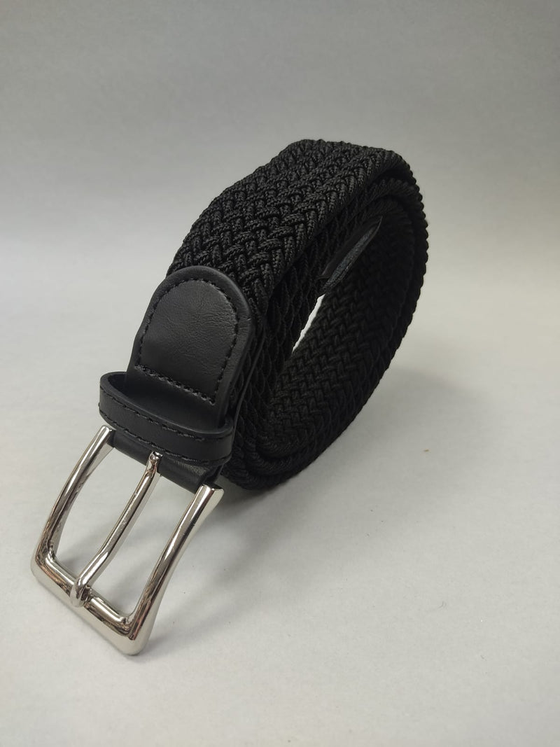 Cintura uomo intrecciata nera made in italy