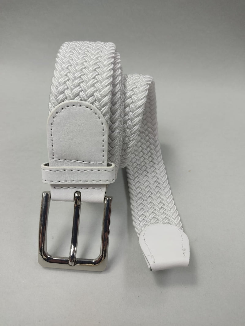 Cintura uomo intrecciata bianca made in italy