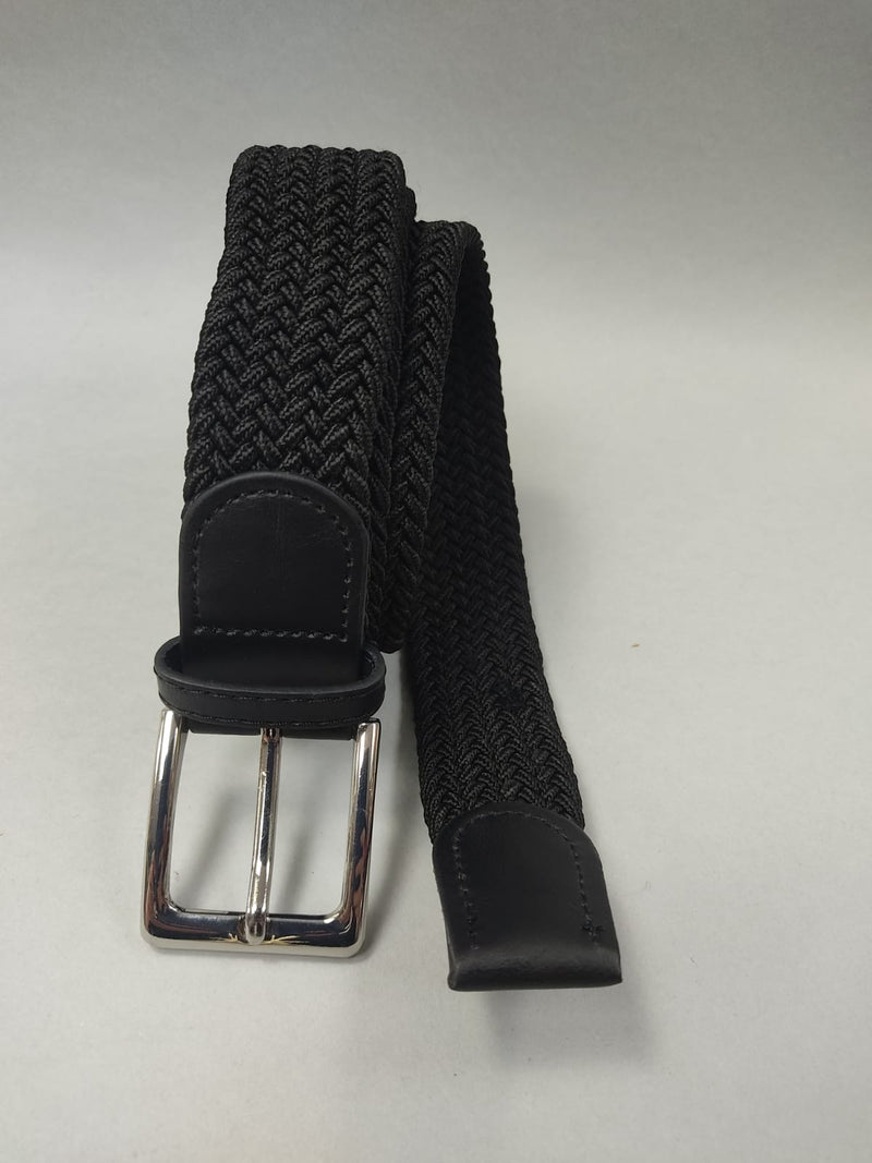 Cintura uomo intrecciata nera made in italy