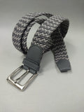 Cintura uomo intrecciata bianca e grigia made in italy