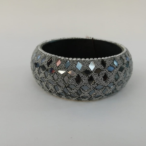 Trendy Italy bracciale Rigido grigio con inserti argento