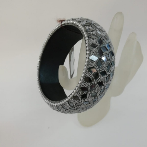 Trendy Italy bracciale Rigido grigio con inserti argento
