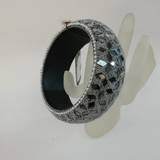 Trendy Italy bracciale Rigido grigio con inserti argento