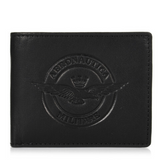 Aeronautica Militare Portafoglio uomo piccolo AM120 vera pelle nero/ moro