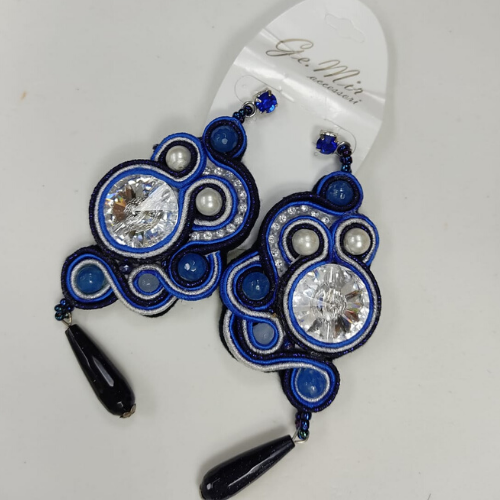 Gemir orecchini Soutache blu