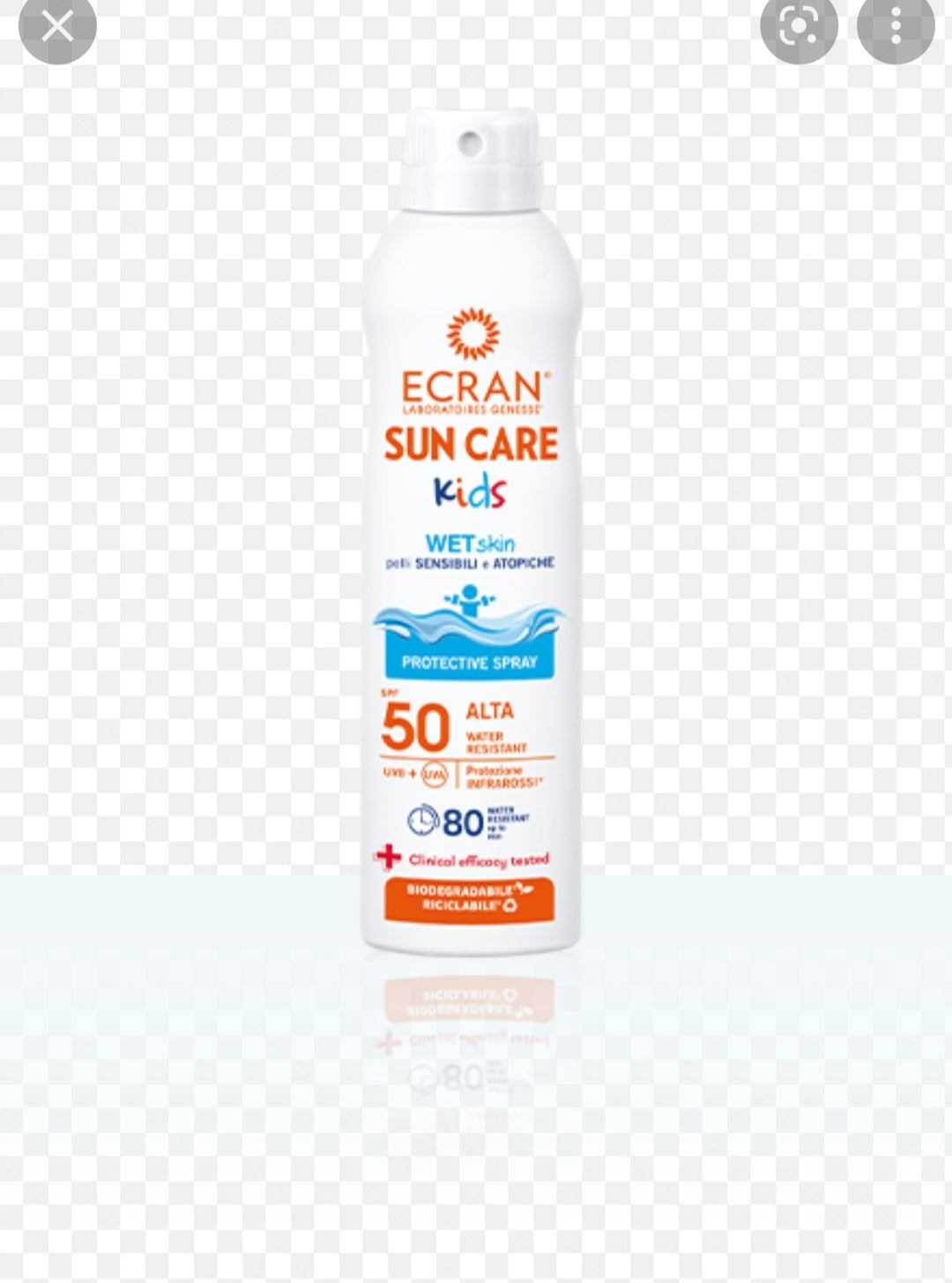 Ecran sun care protezione solare kids spf 50 spray