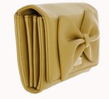 portafoglio ribbon large di camomilla milano ocra, blu, bianco