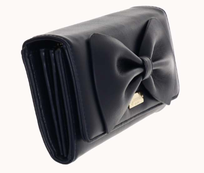 portafoglio ribbon large di camomilla milano ocra, blu, bianco