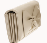 portafoglio ribbon large di camomilla milano ocra, blu, bianco