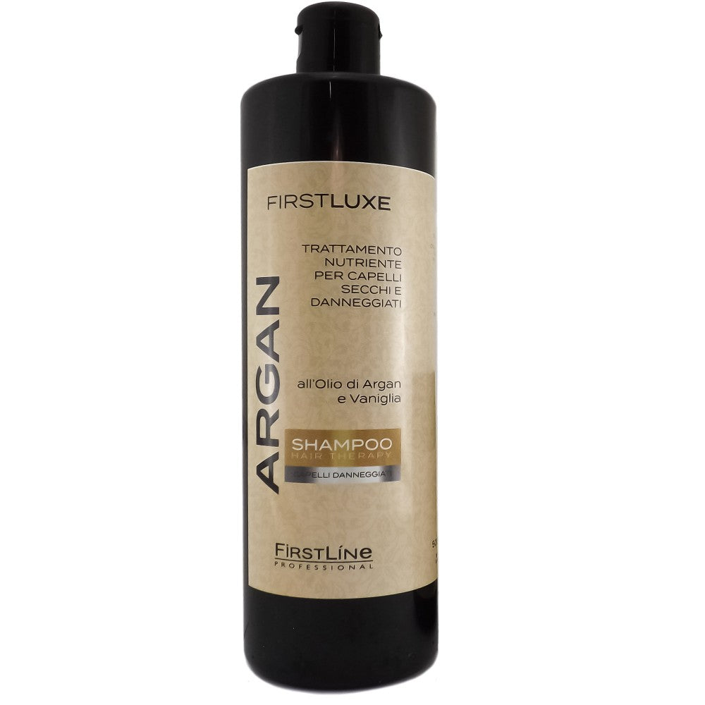 Shampoo Firstluxe di Firstline professional  da 500ml Trattamento Nutriente all'olio di Argan e Vaniglia