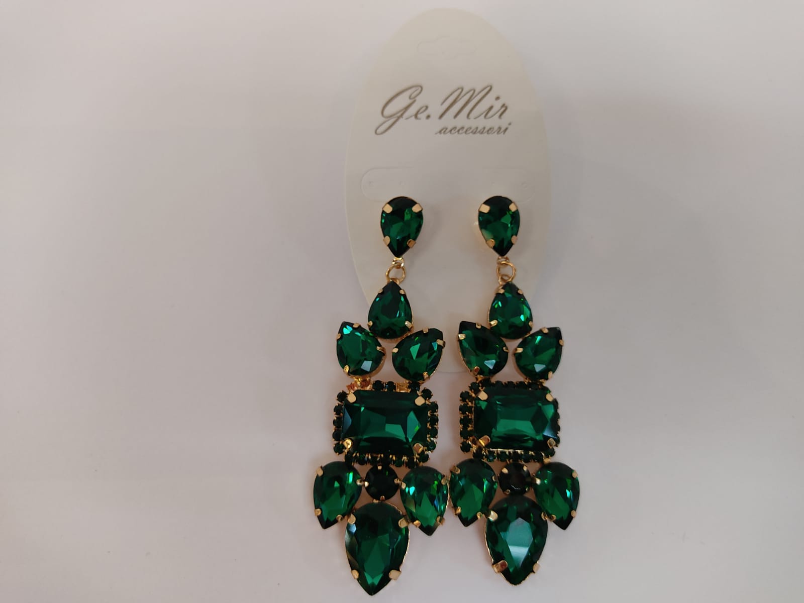 GEMIR - Orecchini Pietre Swarovski - Verde Smeraldo