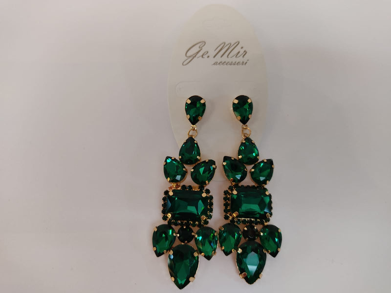 GEMIR - Orecchini Pietre Swarovski - Verde Smeraldo