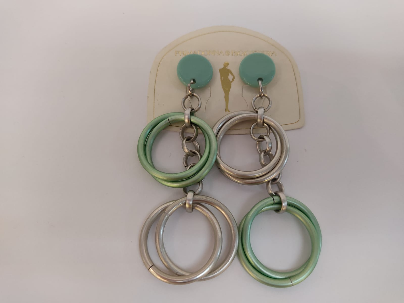 PRIMADONNA BIJOUX - Orecchini Pendenti in Resina - Grigio / Verde