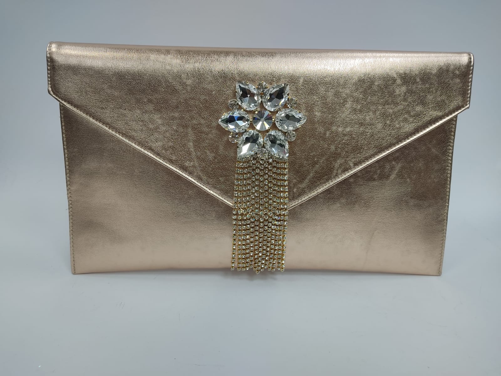 BORSA TRIK BIJOUX CON STRASS PENDENTE NERA,ORO,ORO ROSA