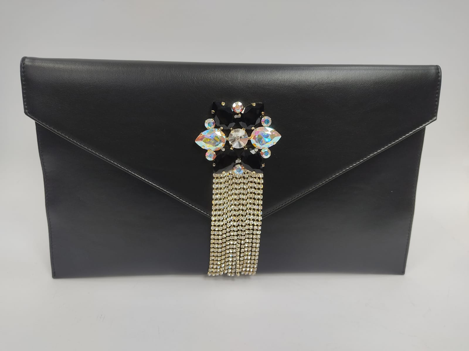 BORSA TRIK BIJOUX CON STRASS PENDENTE NERA,ORO,ORO ROSA