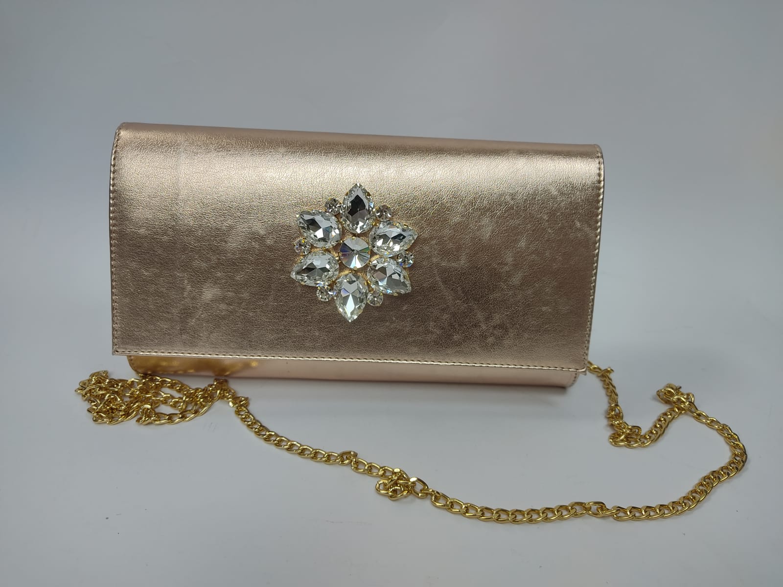 BORSA - BORSELLO TRIK BIJOUX CON PATTINA CON SWAROVSKY NERA,ORO-ROSA