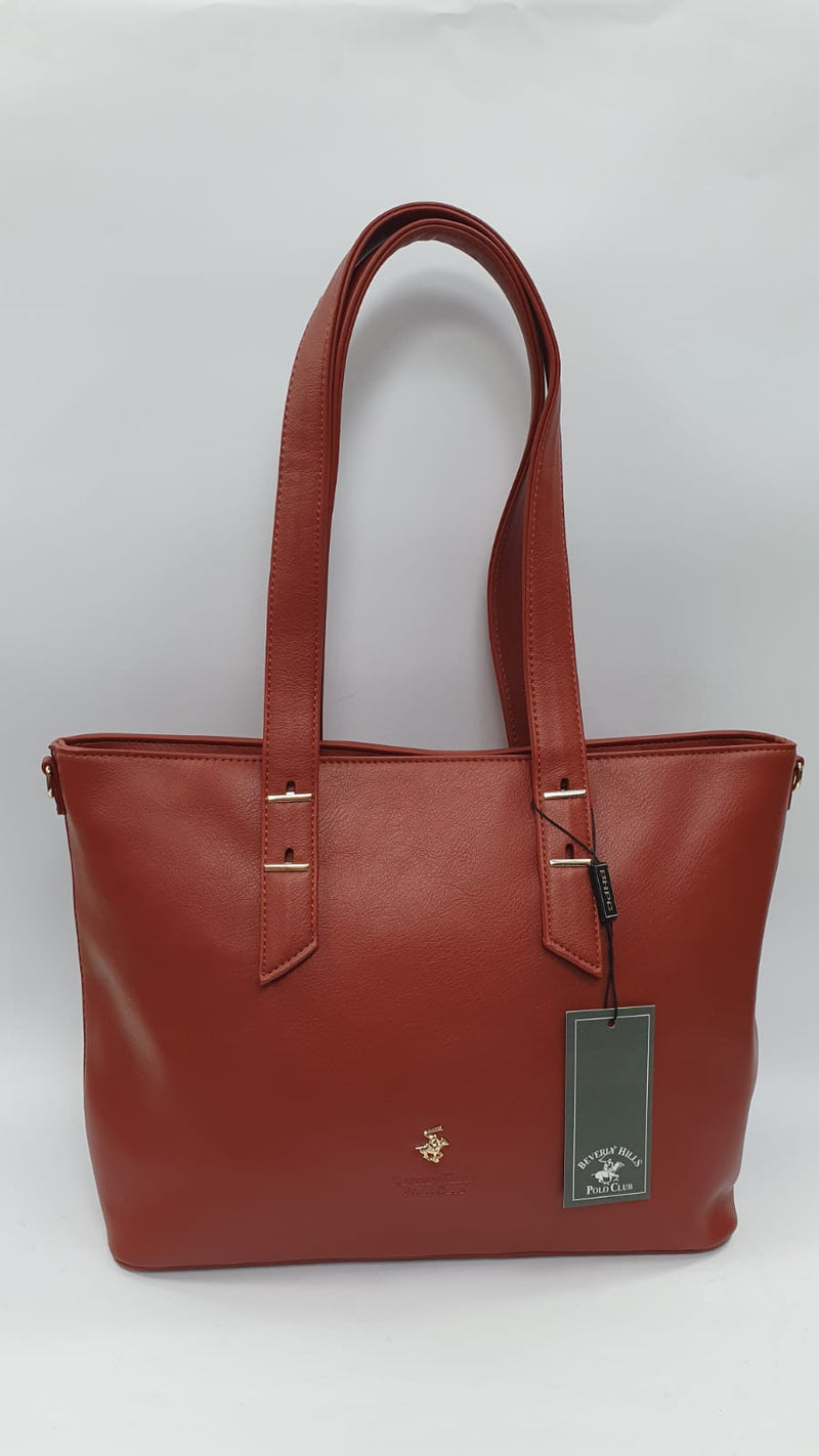 borsa Polo Club da donna a spalla e a tracolla BH-2690 mattone/ nero