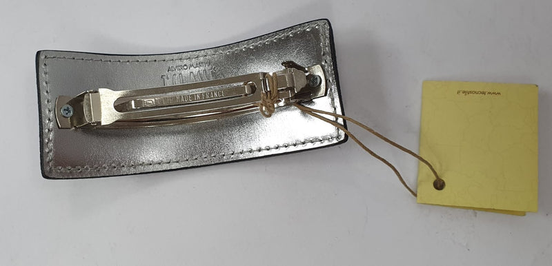 Fermaglio magnetic di alviero martini con placca rigida con stampa Nero/argento/panna
