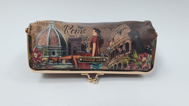 Pochette portatrucco di NIcole Lee forma rettangolare chiusura clip-clap