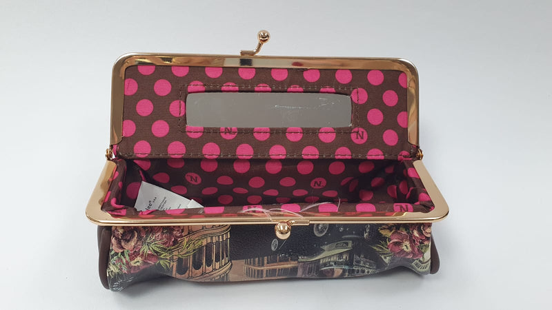 Pochette portatrucco di NIcole Lee forma rettangolare chiusura clip-clap