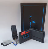 Confezione Rodrigo con cintura e portafoglio uomo cod. ROD905 blu/nero/ t. moro