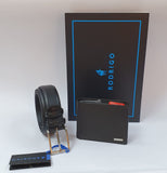 Confezione Rodrigo con cintura e portafoglio uomo cod. ROD905 blu/nero/ t. moro