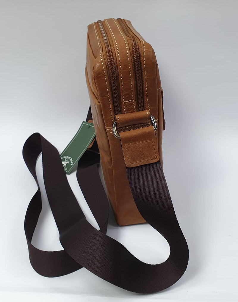 Tracolla Uomo in pelle di Beverly hills  polo club Cuoio art. bh-382