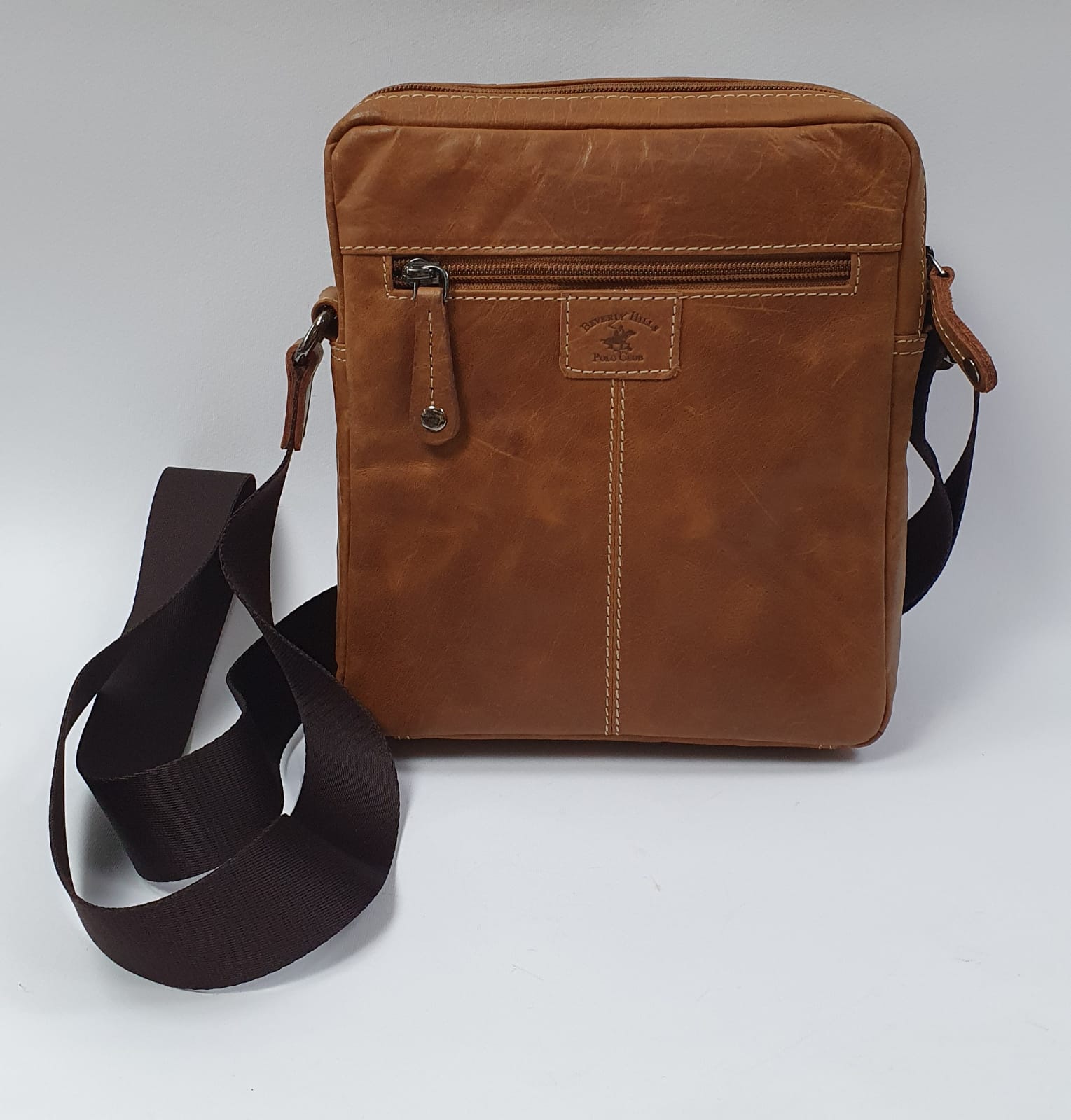 Tracolla Uomo in pelle di Beverly hills  polo club Cuoio art. bh-382