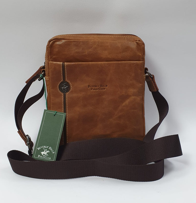 Tracolla Uomo in pelle di Beverly hills  polo club Cuoio art. bh-382