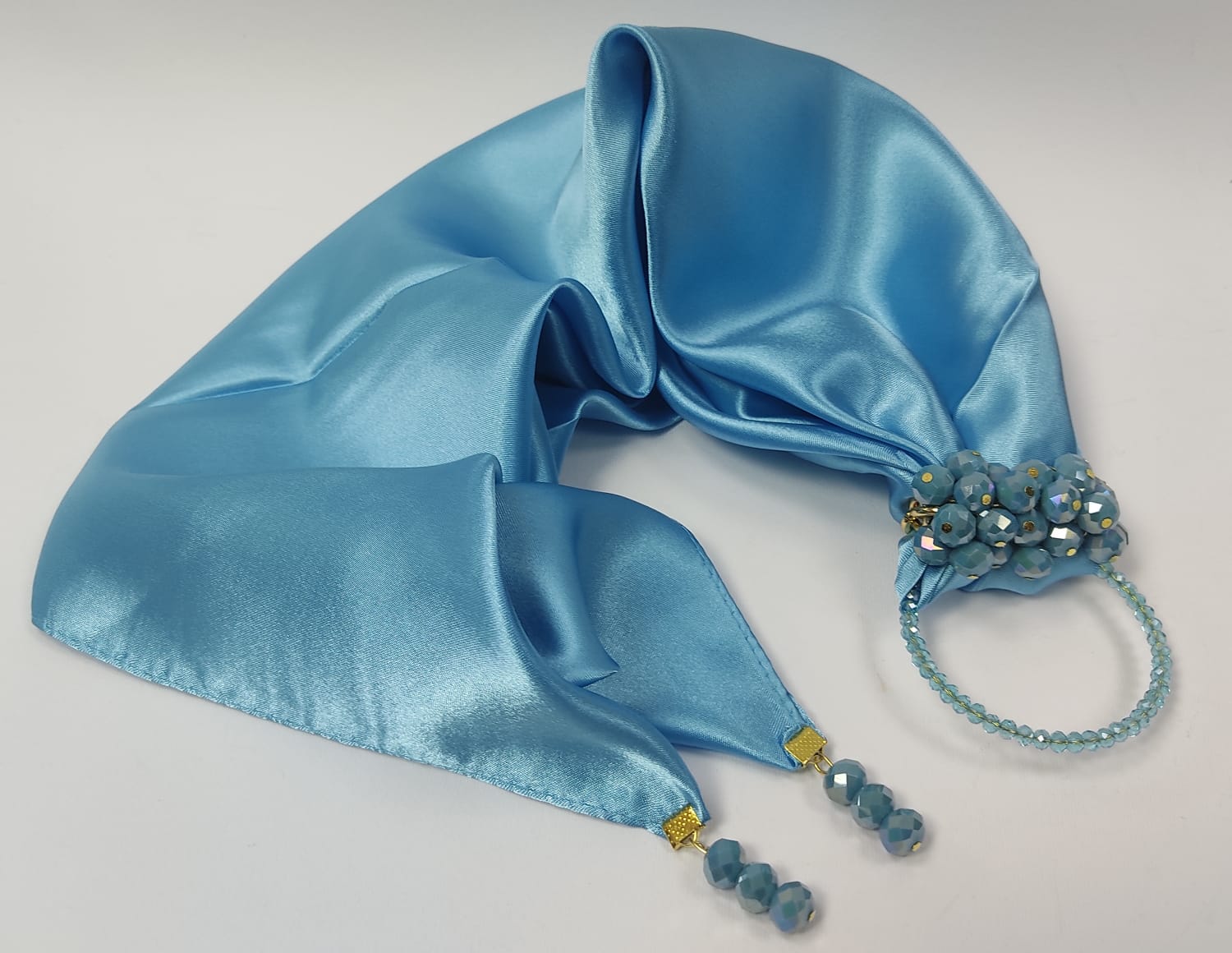 foulard Gioiello gemir tinta unita celeste