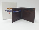 Aeronautica Militare Portafoglio uomo piccolo AM120 vera pelle nero/ moro