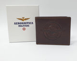 Aeronautica Militare Portafoglio uomo piccolo AM120 vera pelle nero/ moro