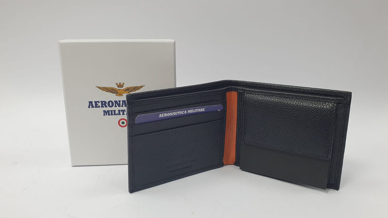 Portafoglio uomo aeronautica militare am-150 piccolo nero / blu