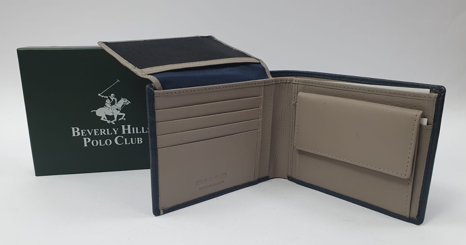 Portafoglio da Uomo BEVERLY HILLS POLO CLUB - Nero/Bluette - blu/grigio BH-1173
