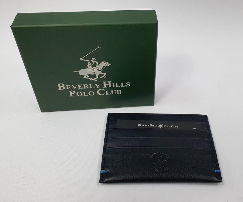 Portacarte di credito da uomo di beverly hills polo club bh-1177 nero/bluette