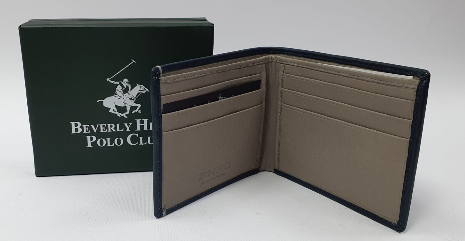Portafoglio uomo beverly hills polo club bh-1170 nero/bluette - blu/grigio