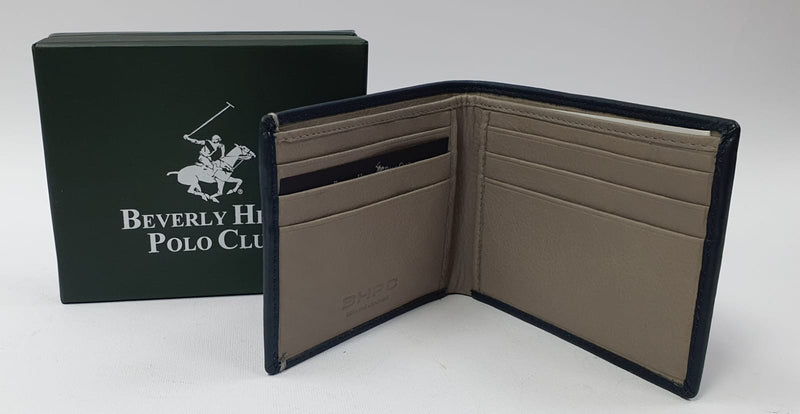 Portafoglio uomo beverly hills polo club bh-1170 nero/bluette - blu/grigio