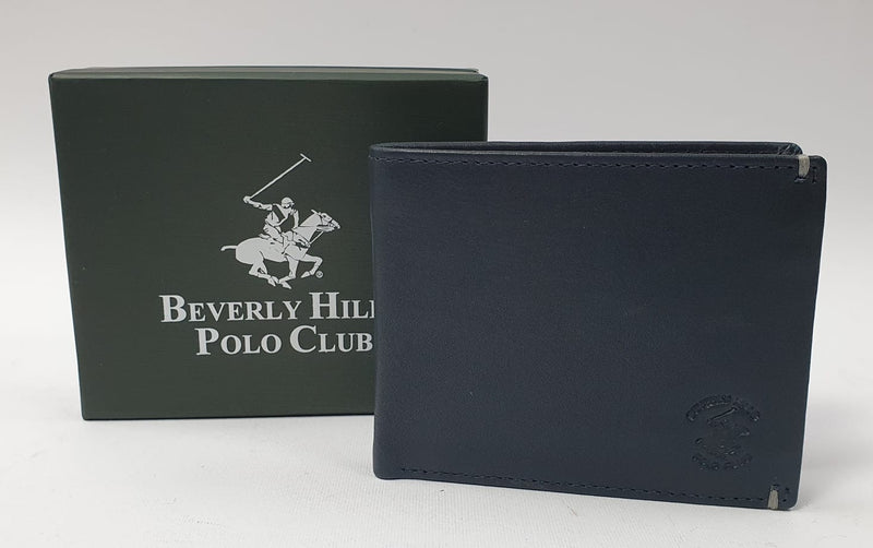 Portafoglio uomo beverly hills polo club bh-1170 nero/bluette - blu/grigio