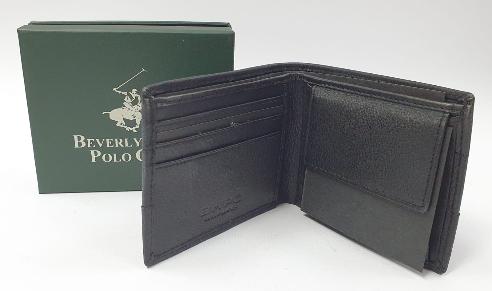 Portafoglio uomo piccolo di beverly hills polo club bh-1381 nero/ blu