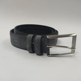 Cintura uomo gemir made in italy camoscio grigio impunturata col bianco