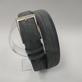 Cintura uomo gemir made in italy camoscio grigio impunturata col bianco